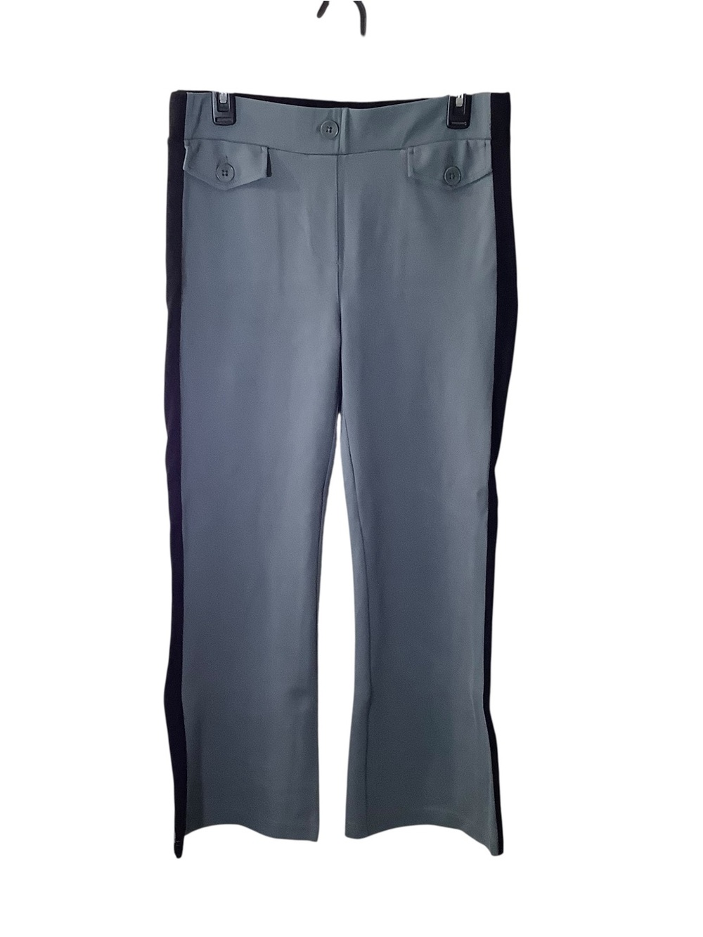 Betabrand Gray Dress Pants with Black Side Stripe